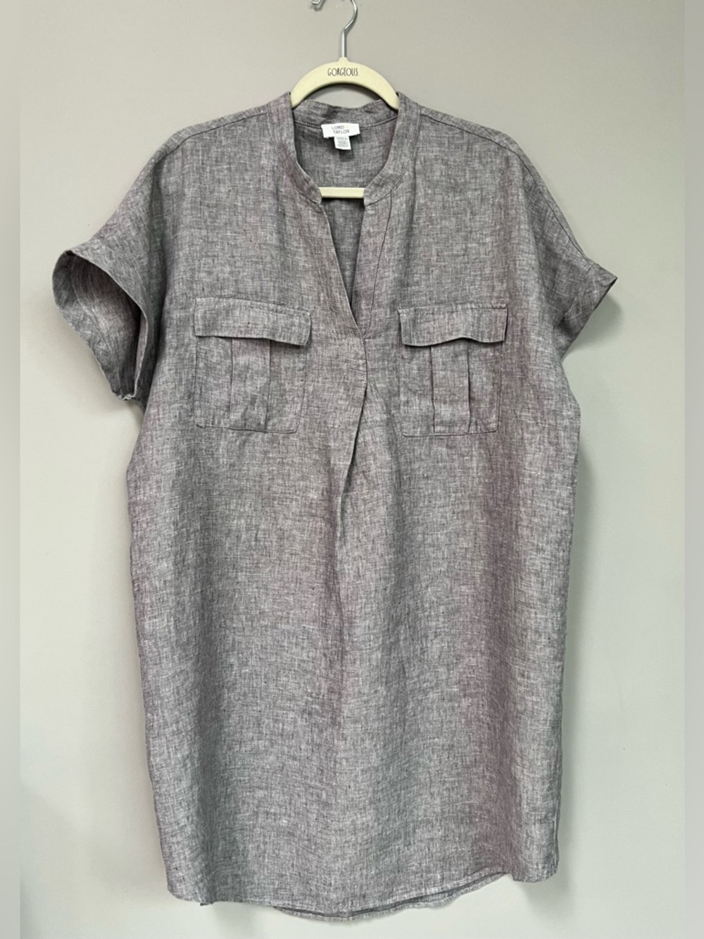 chic linen boxy shift dress (XL)
